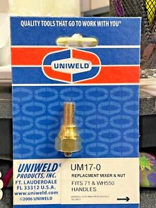 Uniweld, Welding, Replacement Mixer & Nut, Fits Model 71 & WH550 Handles, UM17-0