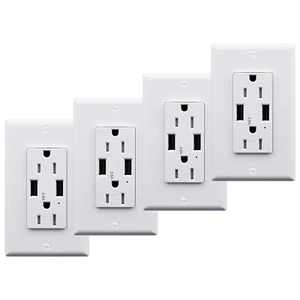Dual USB Ports Wall Outlet Receptacle UL Listed TR Tamper Resistant Outlet X4PCS - Picture 1 of 13