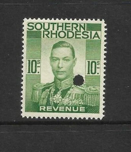 S.RHODESIA, KGV1 1937 INGRESOS 10/--, IMPRESORAS MONTADAS SIN MONTAR O NUNCA MONTADAS PRUEBA, PEQUEÑO AGUJERO PERFORADO - Imagen 1 de 1