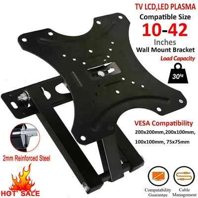TV Wall Bracket Tilt Swivel For 14 15 20 23 25 30 32 38 40 42 Plasma LCD LED 3D - Image 1 of 4