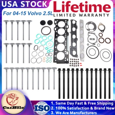 For 04-15 Volvo C30 C70 S40 S60 V60 2.5L Head Gasket Kit & Intake Exhaust Valves - Изображение 1 из 4