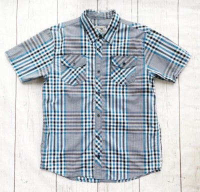 Bleecker & Mercer Men’s Plaid Check Collared Button down Short sleeve Shirt 2XL - Image 1 of 4