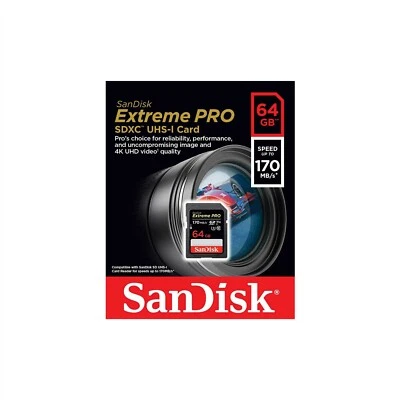 SANDISK MEMORY CARD SDXC EXTREME PRO SD UHS-I CLASS 10 64GB SDSDXXY-064G-GN4IN - Image 1 of 2