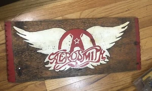Vintage Aerosmith handgeschnitztes Holzschild Rockband 70er Jahre - Bild 1 von 12