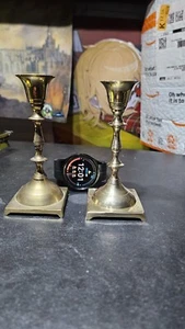 2 Paar Messing Kerzenständer - dauert 3/4 Zoll Größe Kerze Hergestellt in Indien 6" hoch - Bild 1 von 8