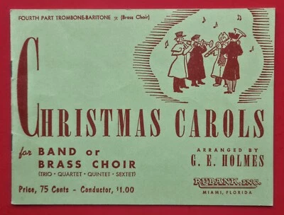 Christmas Carols Trombone Baritone 4th Pt Sheet Music Band Brass Choir Song Book - Image 1 of 4