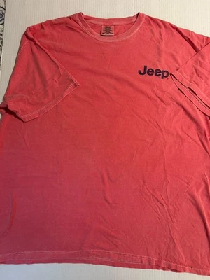 Camiseta para hombre Jeep EE. UU. gráfico de perro coral/rosa talla 2X cuello redondo Foto 1 de 3