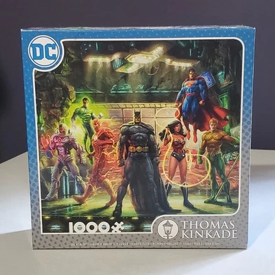 The Justice League 1000 Piece Puzzle Thomas Kincaide Brand New And Sealed  - Image 1 of 3