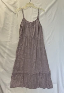 Vestido Knox Rosa Talla L Púrpura Crochet Ribete Sin Mangas Boho Verano Casa Solero - Imagen 1 de 7