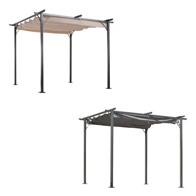 Pergola Pavillon 3 x 3 m Terrassenüberdachung mit Schiebedach Garten - Bild 1 von 3