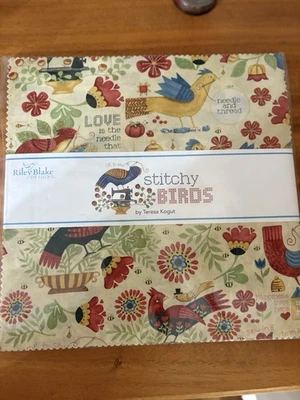 STITCHY BIRDS 10” Stacker by Teresa Kogut for Riley Blake Designs - Image 1 of 4