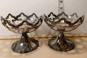 2 Godinger Silver Company Bonboniere Metallgeschirr versilbert offen ausgeschnitten Vintage - Bild 1 von 8