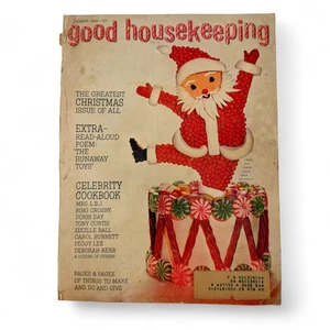 Good Housekeeping Magazine December 1964 Christmas Issue Candy Santa - Foto 1 di 5