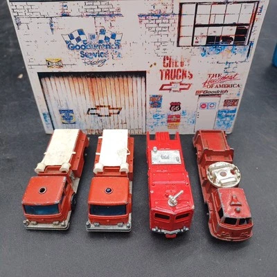 Lot Of 4 Tomica Red Tokyu Chemical Fire Engine # 94,  2 Lesney #29,Tootsie Truck - Image 1 of 4
