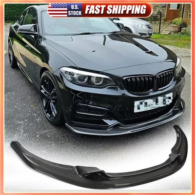 For BMW F22 M235i M240i M-Sport 2014-2019 Front Bumper Lip Splitters REAL CARBON - Image 1 of 4