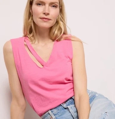 Camiseta sin mangas de algodón LNA Fallon V rosa caramelo ajuste relajado recorte XS $125 Foto 1 de 3