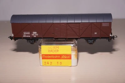 RF18] Liliput H0 242 10 Covered Goods Wagon ÖBB Boxed - Image 1 of 4