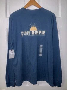 NUEVA Camiseta Para Hombre Talla Mediana Pez Hippie Nueva con Etiquetas Manga Larga Remedio Abeto - Imagen 1 de 6