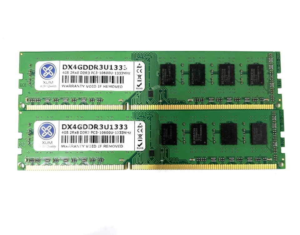XUM 8GB (2x4GB) DDR3 PC3-10600U 1333MHz PC Desktop RAM  Memory - Image 1 of 1