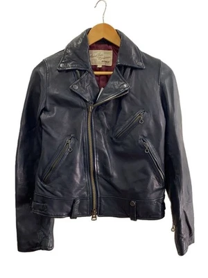 AVIREX Double Riders Jacket FREE Sheep Leather Navy 6171063 Designers - Image 1 of 4