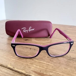 Ray Ban Kids Eyeglasses Frames RB 1531 3702 Purple Pink Rectangle 48-16-130 Lens - Picture 1 of 24