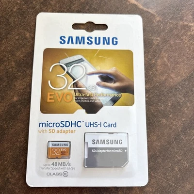 Samsung 32GB up to 48MB/s EVO Class 10 Micro SDHC Card with Adapter free ship - Image 1 of 4