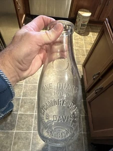 Bergahorn Molkerei B. Davis geprägte Quart Milchflasche Haines City Florida FL - Bild 1 von 15