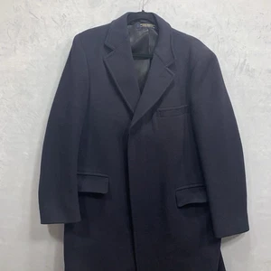 Brooks Brothers Navy Blue Wool Long Overcoat 39-40 Regular - Picture 1 of 22