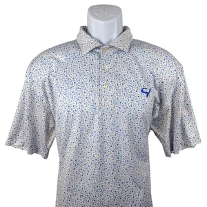 Polo Peter Millar estiva comoda toga party golf uomo grande stampa cocktail - Foto 1 di 8