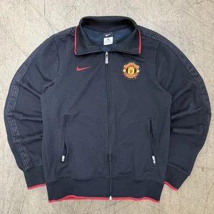 Manchester United Track Jacket Nike Full Zip Black Red Size Small Training Top - Picture 1 of 9