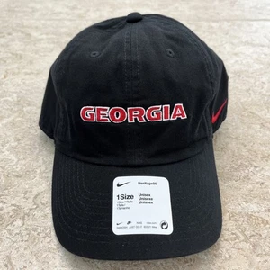 Nike Georgia Bulldogs UGA H86 Heritage 86 Black Adjustable Strapback Cap Dad Hat - Picture 1 of 5