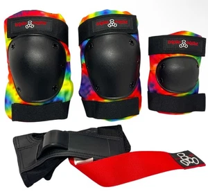 Triple Eight Saver Series 3-Pack Tie Dye, 2 Knee Pads, 1 Elbow Pad, 1 Wrist Pad - Picture 1 of 8