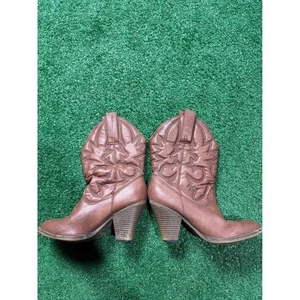 Stivali donna 6,5 western marroni cowboy cowgirl tacco stivali alla moda - Foto 1 di 8