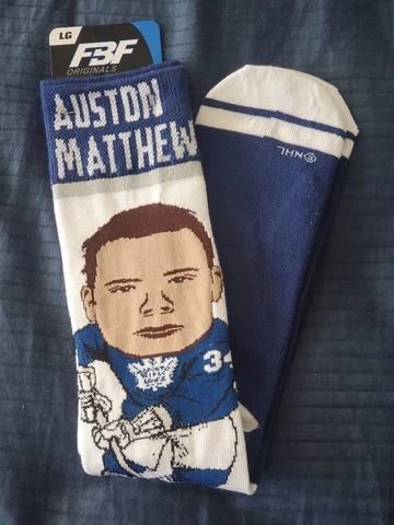 Toronto Maple Leafs NHL Hockey Auston Matthews Selfie Crew Socks L (10-13) Men's Cover