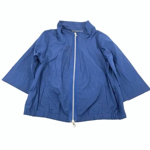 Lida Baday Full Zip 3/4 Sleeve Lightweight Jacket Size 12 Womens Dark Blue Large - Picture 1 of 6
