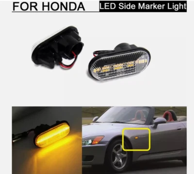 2x Luces de señalización lateral LED ámbar de lente transparente para Honda S2000 Prelude Foto 1 de 4