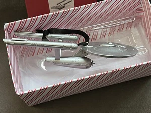 HALLMARK 2018 STAR TREK U.S.S. ENTERPRISE METAL SHIP ORNAMENT - Picture 1 of 7