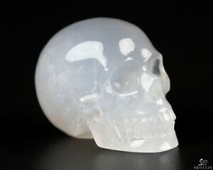 1.1" Agate Hand Carved Crystal Skull, Realistic, Crystal Healing