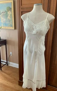 Vtg 1950s Full Dress Slip Size 11 S Barbizon Encore Lace Accordion Hem White - Picture 1 of 12