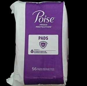 Poise #6 Ultimate Surpreme Pads Regular Length  - 56 count New in Package - Picture 1 of 4