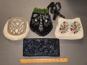 LOT OF 4 ORNATE HEAVILY BEADED PURSES FOR PARTS/REPAIR MAGID & HANDMADE - Picture 1 of 18