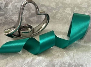 Berisfords JADE - Nastro raso double face - verde matrimoni (68) - 3mm - 50mm - Foto 1 di 6