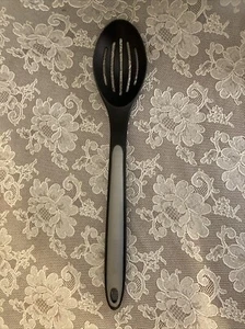 Calphalon 14" Black & Gray Nylon Plastic Cooking Serving Slotted Spoon - Picture 1 of 6
