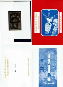 Sharjah Gold Stamp Issue & Souvenir Sheet: Space Astronaut Roger B. Chaffee !! - Picture 1 of 2
