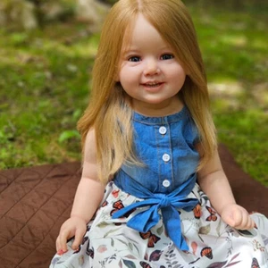 Bambola 28 pollici bella bambina rinata cammi capelli radicati a mano regalo assemblato - Foto 1 di 4