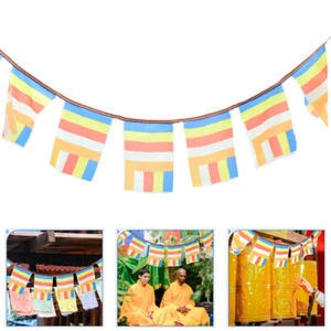 Five Color Flag Temple Prayer Banner Garden Flags Tibet Traditional - Picture 1 of 12
