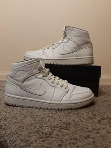 Size 8.5 - Jordan 1 Retro Mid Triple White 2020 - Picture 1 of 7