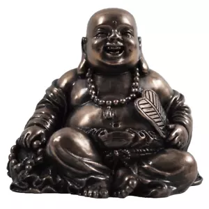 Small Happy Buddha | Cold Cast Bronze Figure Sculpture Ornament Gift - Picture 1 of 4