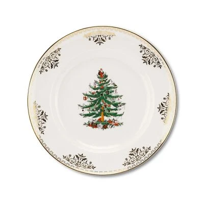 Plato de cena Spode Christmas Tree Gold Collection porcelana 10′′, detalles dorados Foto 1 de 4