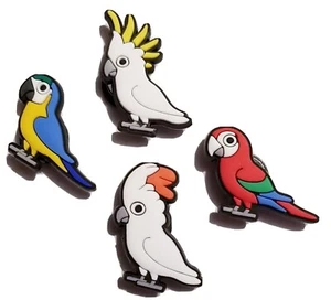 Parakeets! Shoe Charms 4 PC Set! NEW! Croc Compatible! For Shoes, Bracelets, Cra - Picture 1 of 2